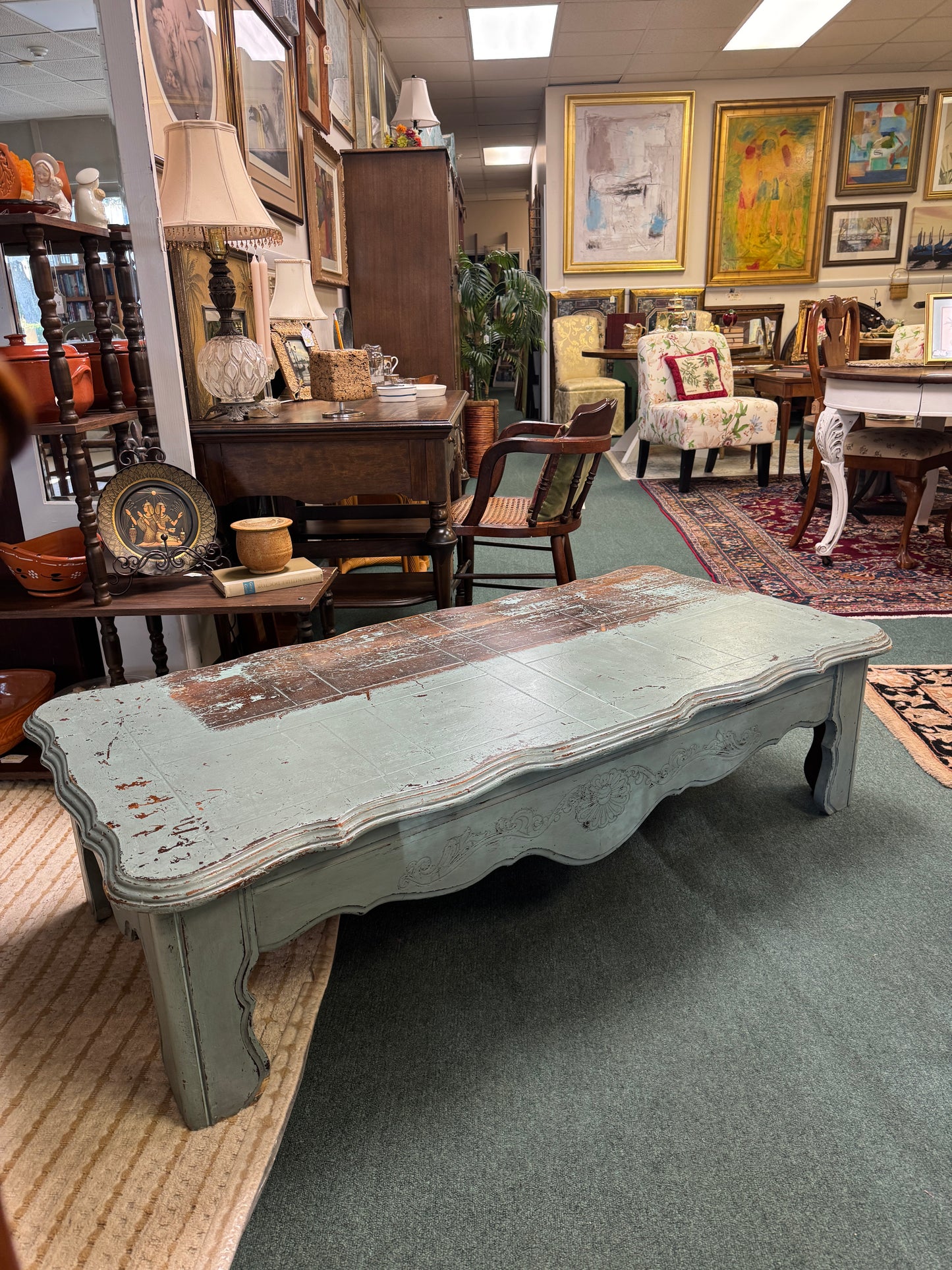 Painted Mahogany Coffee Table 5ft x 2ft