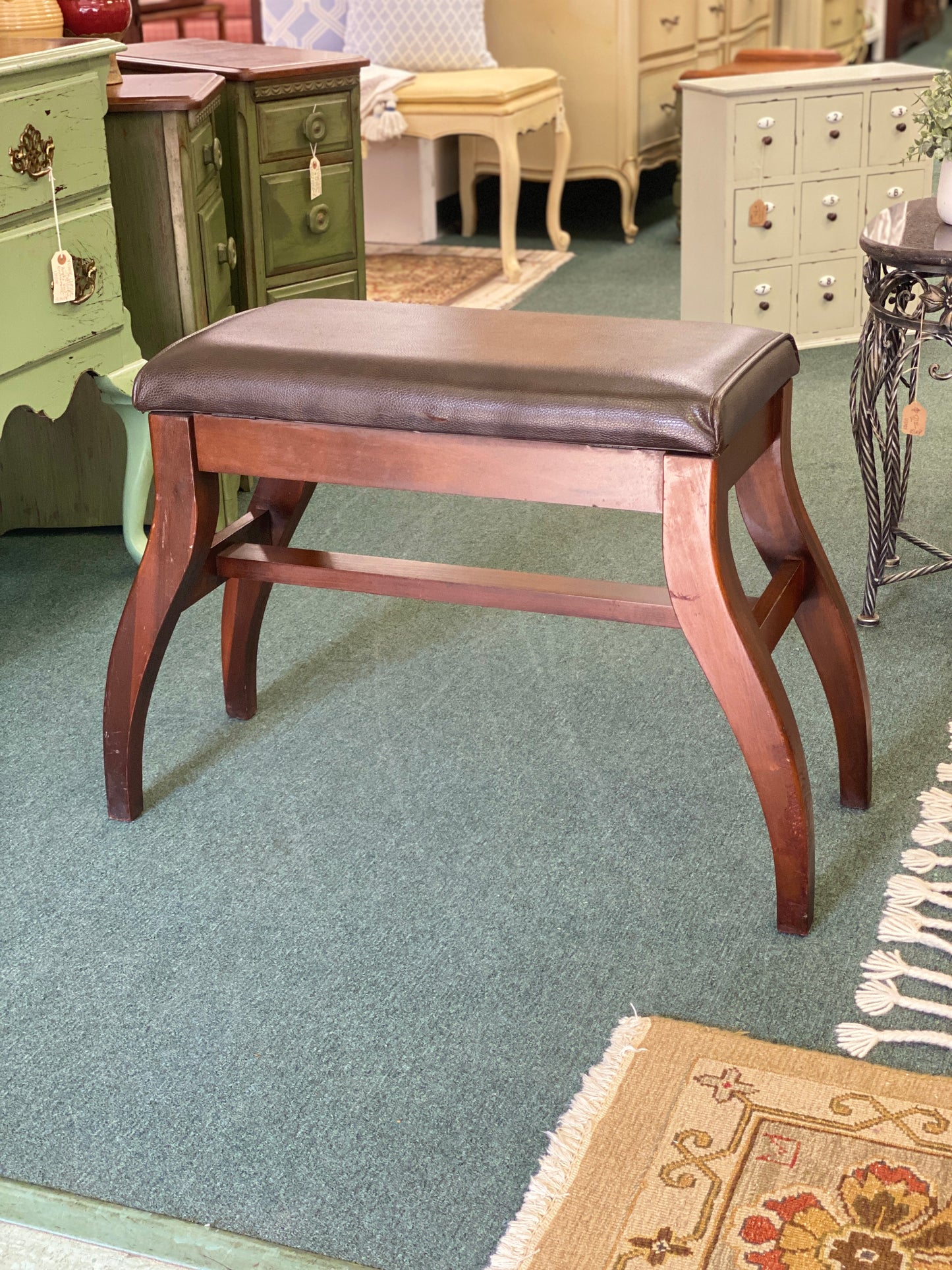 Piano Bench Fixed, with Leather Seat $89