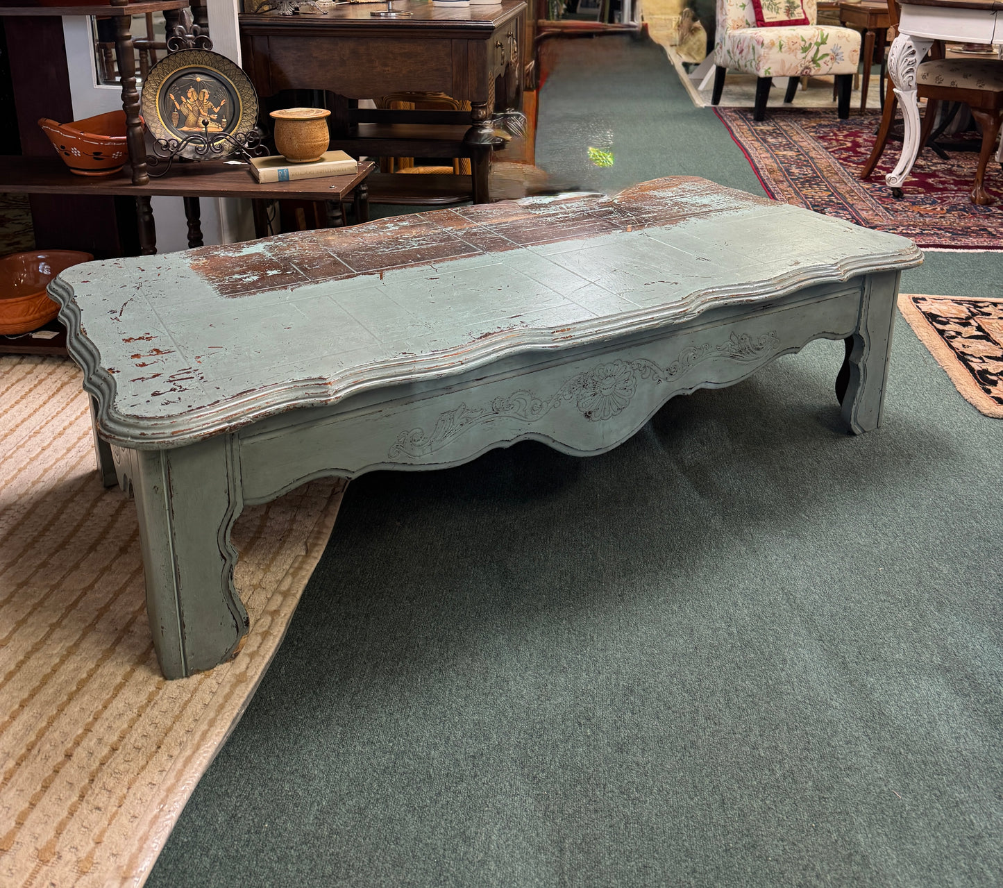 Painted Mahogany Coffee Table 5ft x 2ft