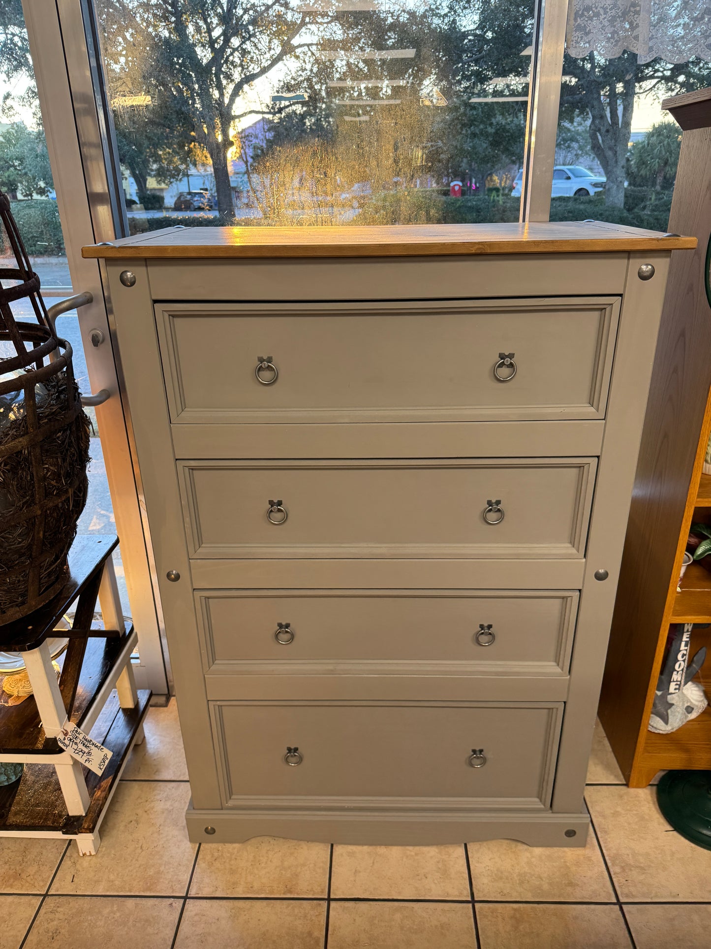 Gorgeous Tall Dresser in Smoke Grey