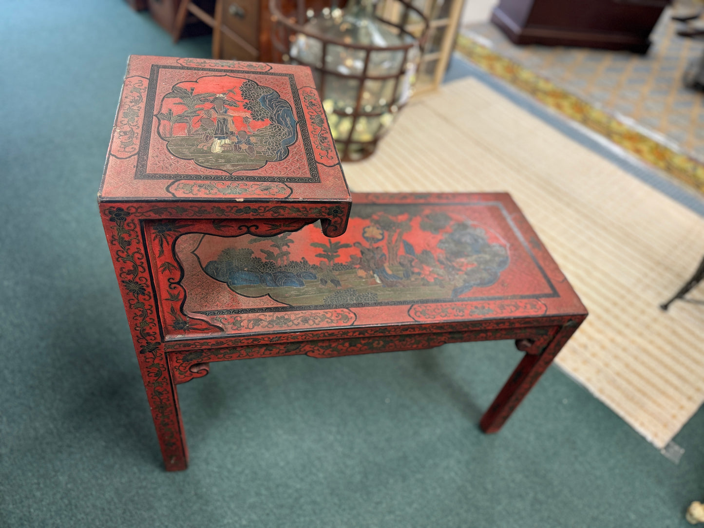 Antique Chinese Step Style End Table