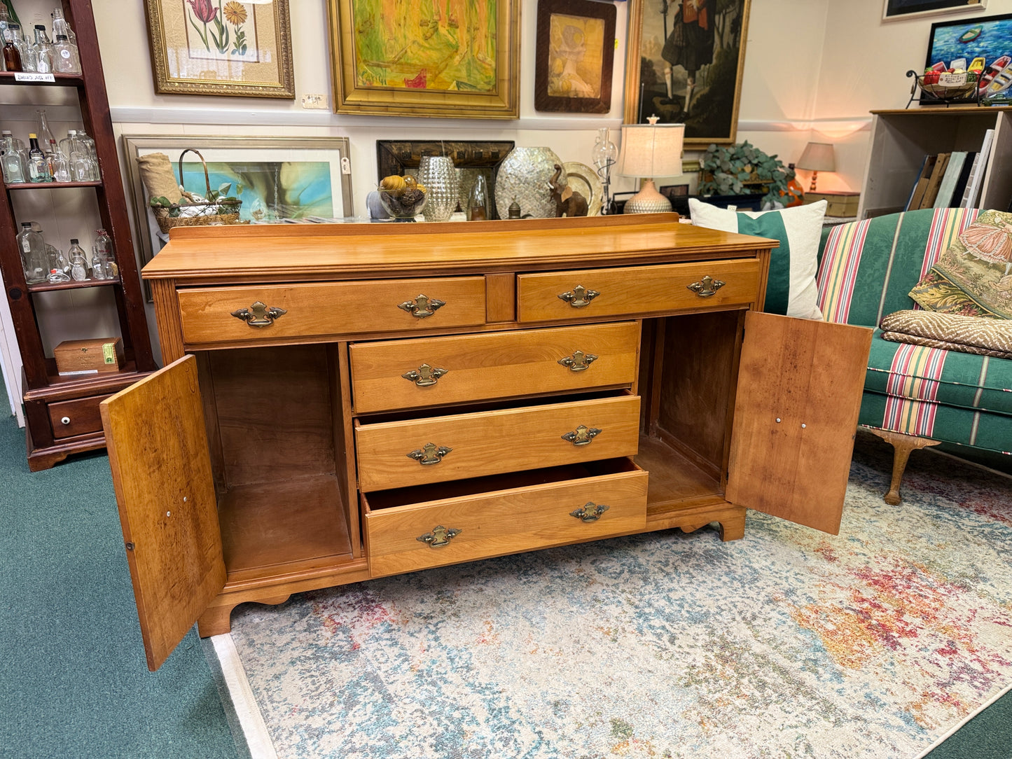 1950’s Maple Double Pedestal Dining Room Duncan Phyfe Style