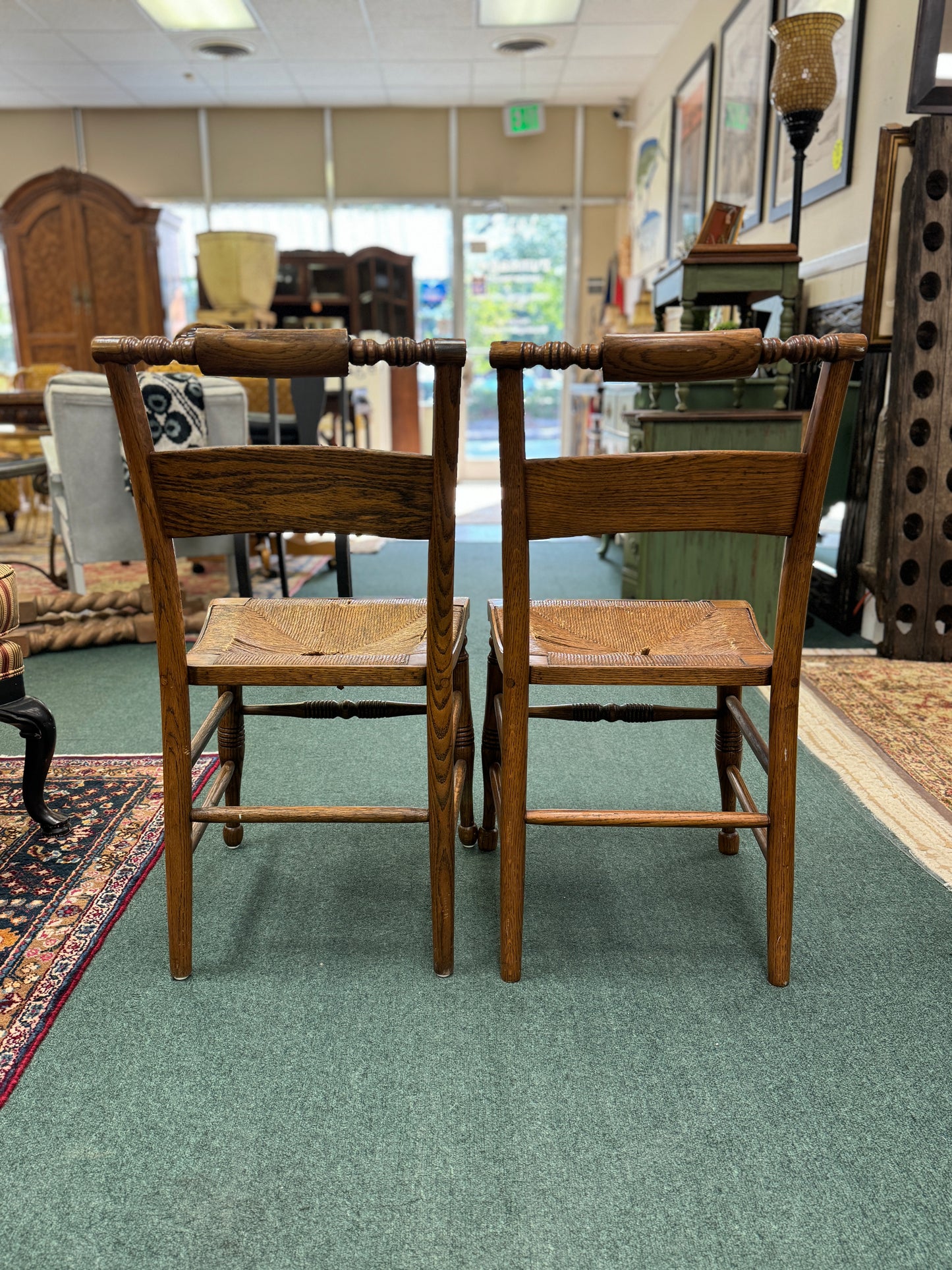 Antique Oak Side Chair-Pair