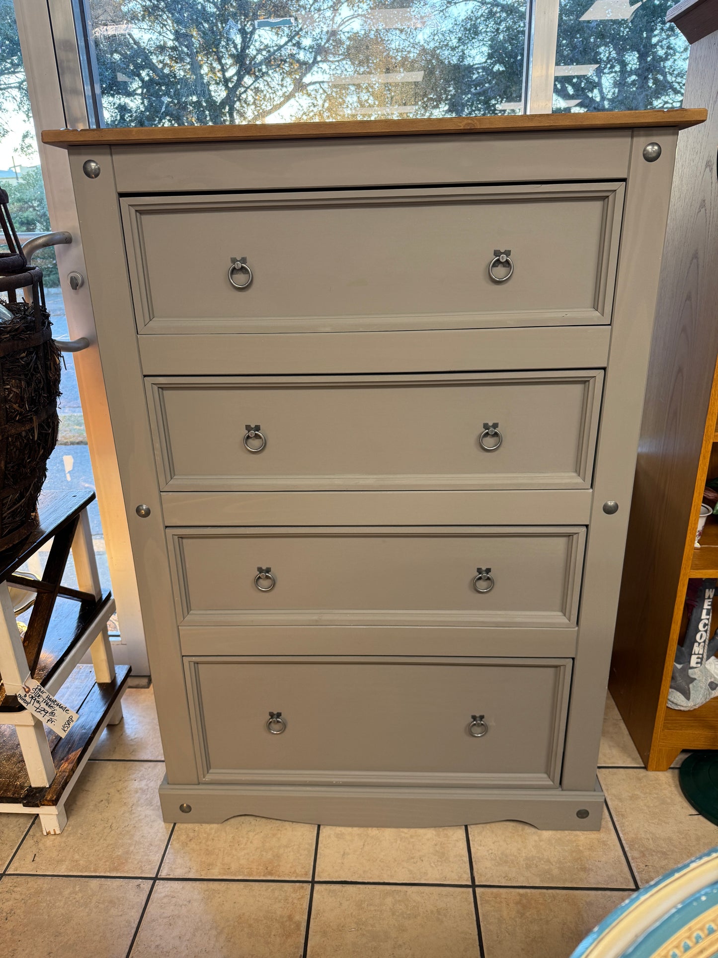 Gorgeous Tall Dresser in Smoke Grey