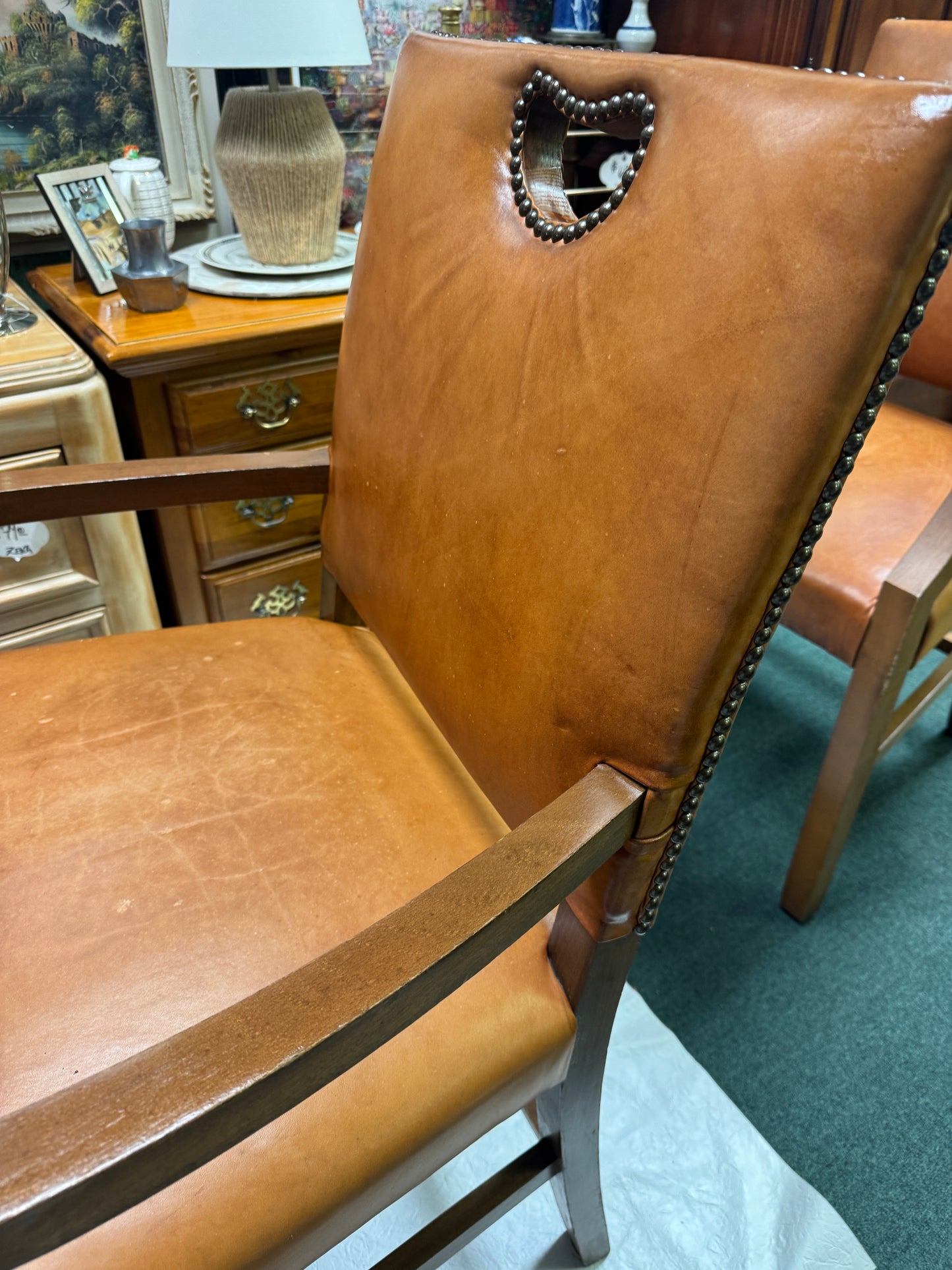 KAARE KLINT Design Cuban Mahogany & Nigerian leather Armchairs Set of #6