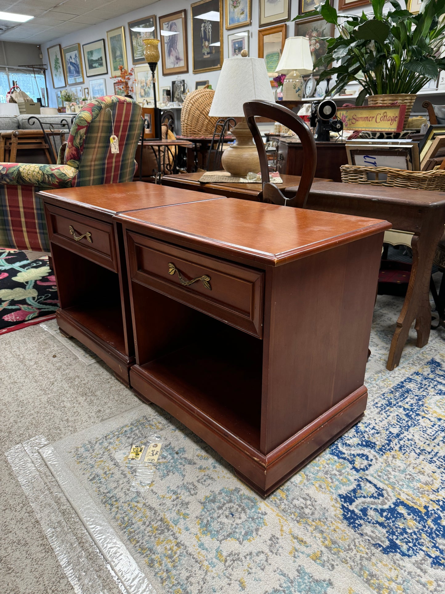 Pair JTB Bedside Tables Solid Cherry