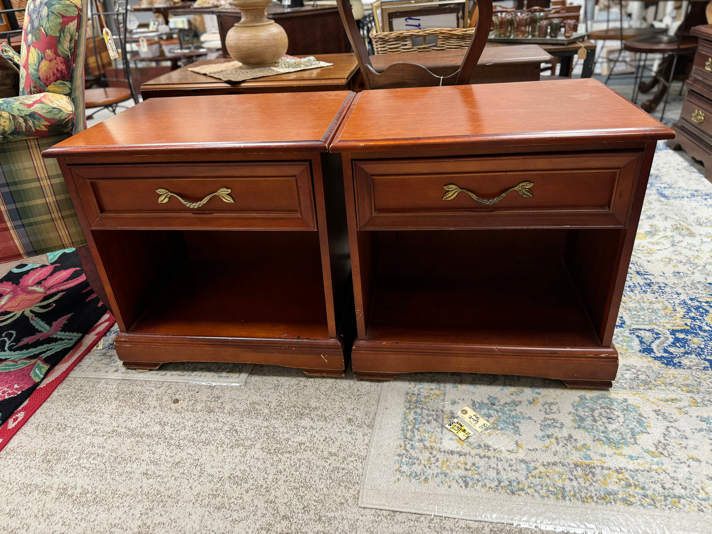 Pair JTB Bedside Tables Solid Cherry