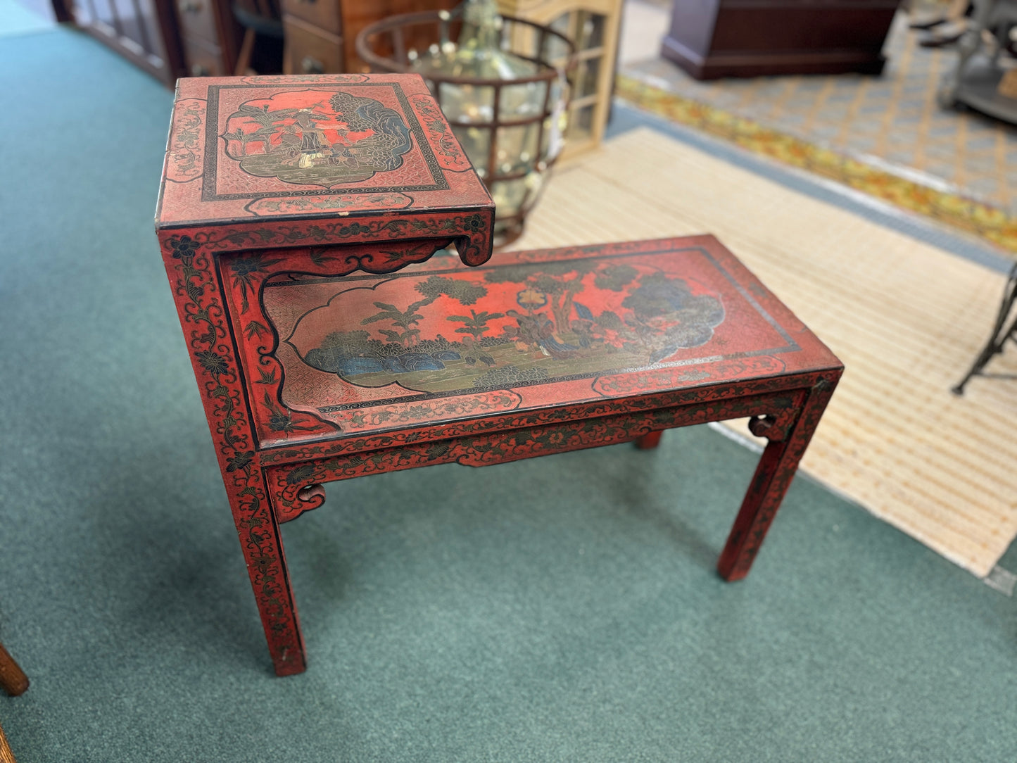 Antique Chinese Step Style End Table