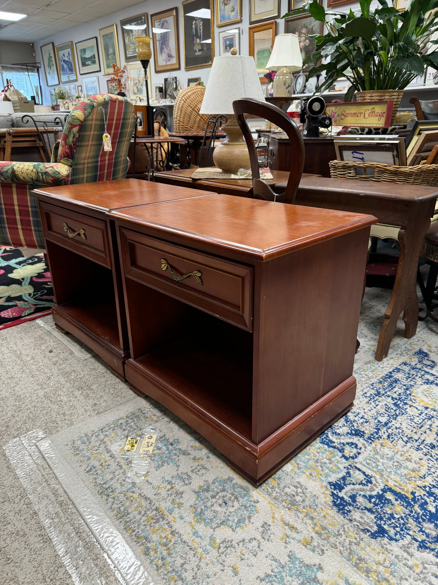 Pair JTB Bedside Tables Solid Cherry