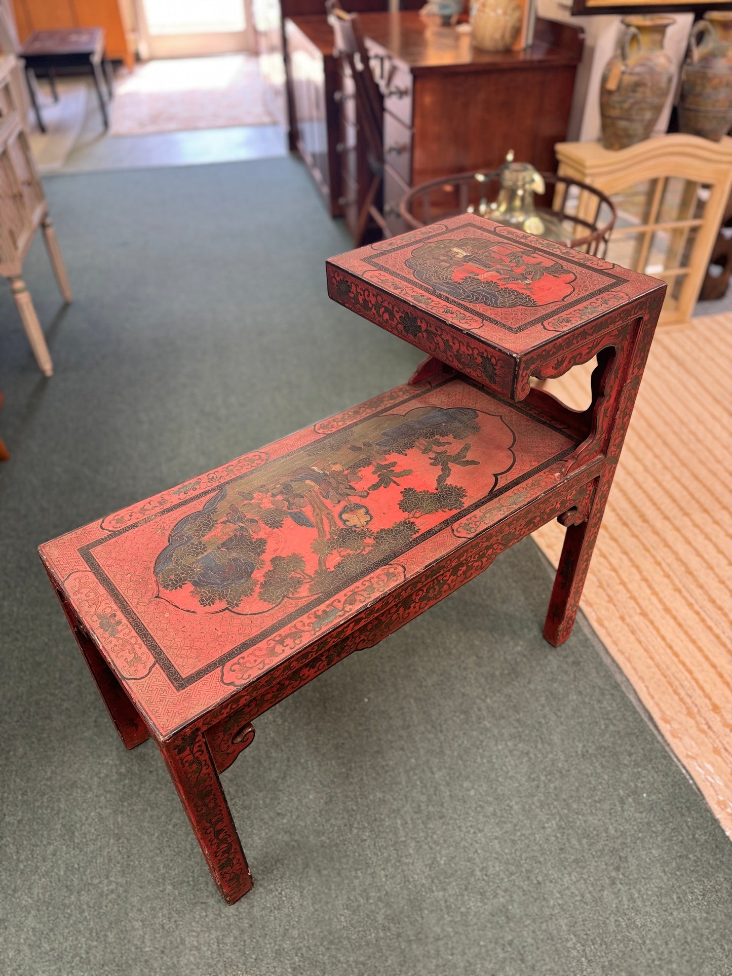 Antique Chinese Step Style End Table