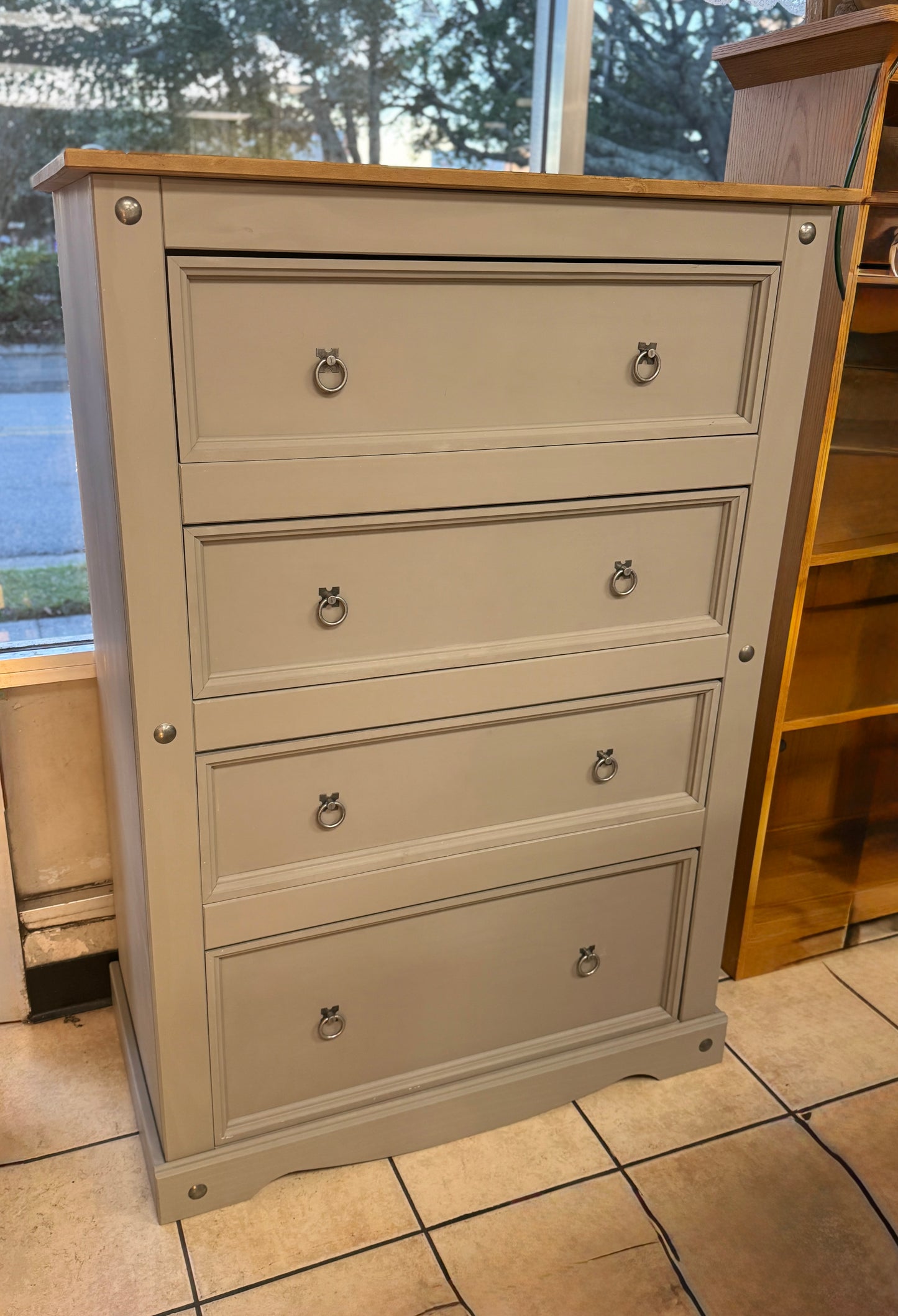 Gorgeous Tall Dresser in Smoke Grey