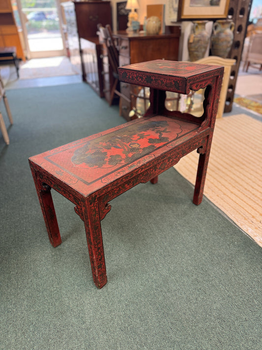 Antique Chinese Step Style End Table