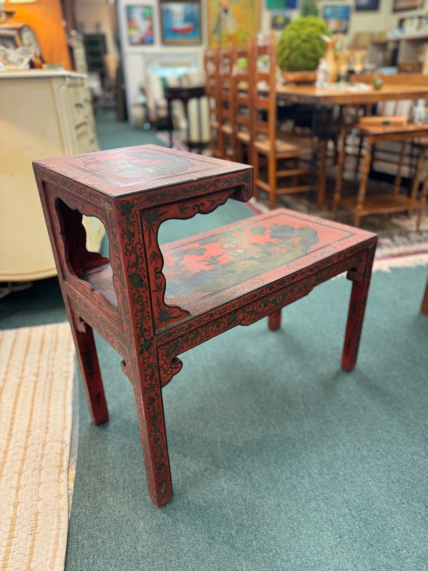 Antique Chinese Step Style End Table