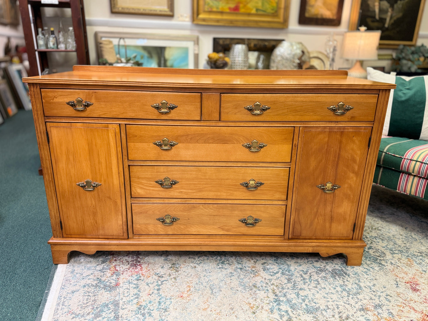 1950’s Maple Double Pedestal Dining Room Duncan Phyfe Style