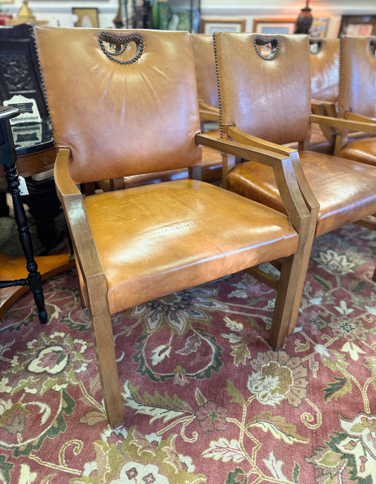 KAARE KLINT Design Cuban Mahogany & Nigerian leather Armchairs Set of #6